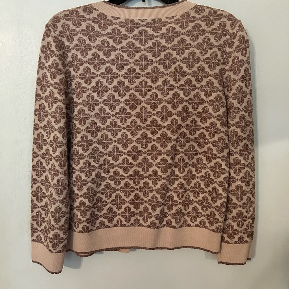 Kate Spade Pink and Brown Patterned Cardigan - Picture 2 of 2